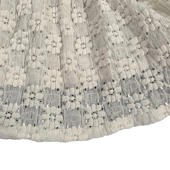 Belle Poque Blouse Top Womens Beige M Smocked Puff Sleeve Floral Stretch‎ Raglan - Picture 3 of 12